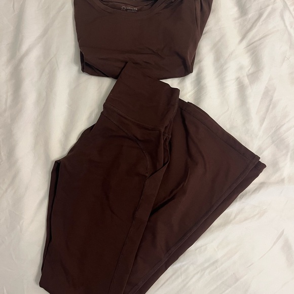 aerie Pants - Aerie Chocolate Brown Leggings Set